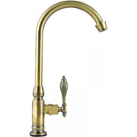 Mischbatterie – Gebürstetes Messing – Kaltwasser – Schwenkbar Für Waschbecken Und Spülbecken – Antikbronze – 1-teilig
