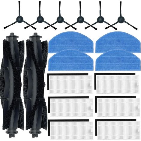 Ersatzzubehörset – Hauptbürste – Seitenbürste – Hepa-filter – Mikrofasertuch – Für Evol 3 Saugroboter – 2 + 6 + 6 + 4 Teile