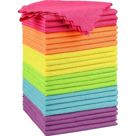 Mikrofasertuch – 40 X 40 Cm – Zur Reinigung Von Küche, Auto Und Fenstern – 24er-packung Mit Farbenfrohen Stück