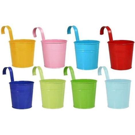 Blumentopf – Eisen – Für Balkon Und Wand – Einfache Aufhängung – 8er-set