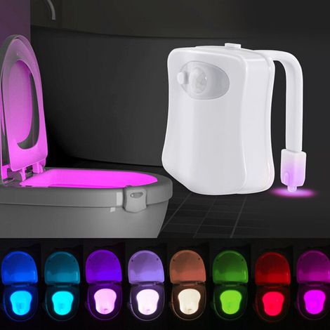Wc-nachtlicht – Bewegungsmelder – 8 Led-farben – Flexibler Arm – Für Badezimmer – 1 Stück