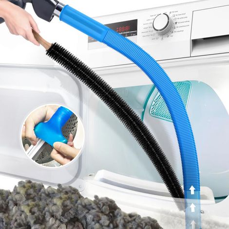 Reinigungsset Für Wäschetrocknerkanäle – Ausziehbare Saugdüse + Fusselbürste – Für Wäschetrockner, Kühlschränke Und Heizkörper – 2-teilig