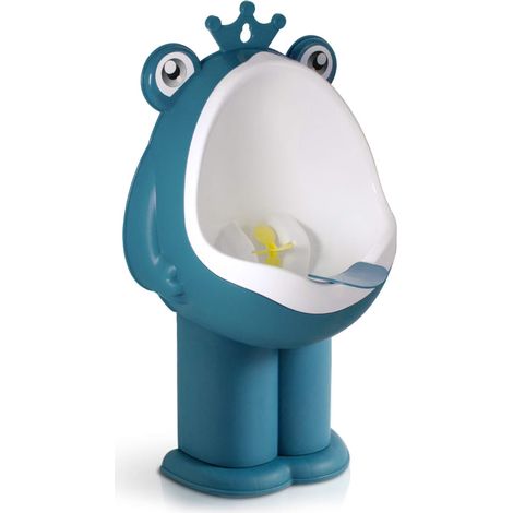 Kinderurinal – Wandurinal Für Jungen Von 1 Bis 6 Jahren – Höhenverstellbar – Froschmotiv – Dunkelblau – 1 Stück