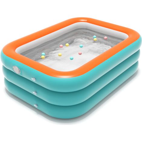 Rechteckiger, Aufblasbarer Pool – 150 X 105 X 55 Cm – 0,4 Mm Dick – Für Den Außenbereich, Balkon – Für Kinder Und Erwachsene – 1 Stück