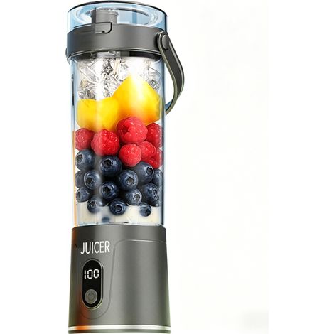 Tragbarer Standmixer – 700 Ml – 6 Edelstahlklingen – 300-w-motor – Bidirektionale Rotation – Eingebauter Akku – Usb-c-ladeanschluss – Reisedeckel
