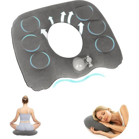 Aufblasbares Sitzkissen – Orthopädische Steißbeinstütze – Für Büro, Auto, Zuhause – 44 X 38 X 10 Cm – 1 Stück