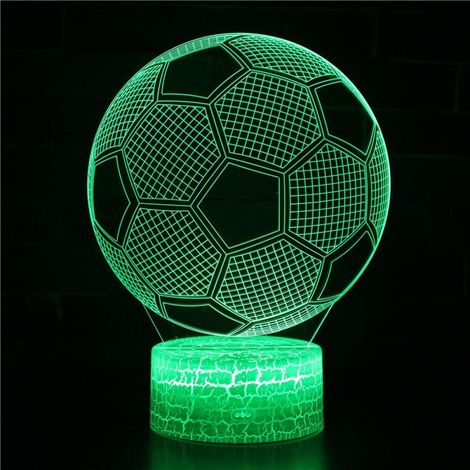Fußball-nachtlicht – 3d-acryl-illusion – 16 Farben Mit Fernbedienung Und Touch-taste – Usb- Oder Batteriebetrieb – Fürs Kinderzimmer