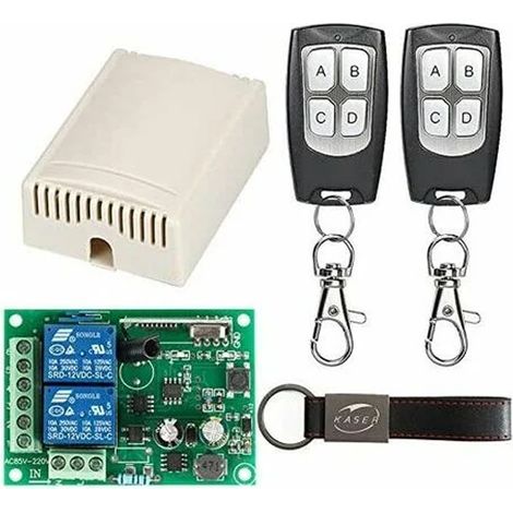 433,92 Mhz Funkempfänger – 2 Kanäle – Für Garagentore, Rollläden Und Beleuchtung – 10 A – 220 V Wechselstrom – Inklusive 2 Fernbedienungen