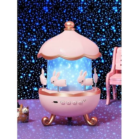 Nachtlichtprojektor – 8 Integrierte Melodien – 360°-drehung – 12 Projektionsmotive – Einstellbarer Timer (15/30/60 Min.) – Fernbedienung – Usb-c-ladeanschluss – Fürs Kinderzimmer – 1 Stück