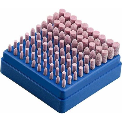 Schleifscheibe – 3 Mm Schaft – 4, 5, 6, 8 Und 10 Mm Köpfe – Zylindrische Und Pfirsichförmige Form – Für Rotationswerkzeuge – 100er-packung