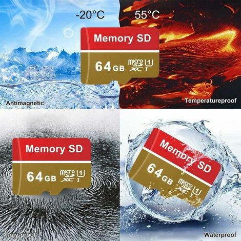 Micro-sd-karte – 64 Gb – Klasse 10 – Uhs-i – V30 – Für Drohnen, Dashcams, Smartphones, Kameras Und Tablets – 1 Stück