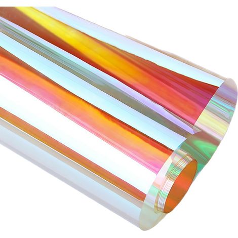 Fensterfolie – Dichroitisch – Holografischer Regenbogeneffekt – Selbstklebend, Uv-beständiges Pet – Für Fenster In Haus, Auto Und Büro – 1 Stück