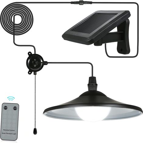 Solarleuchte Für Den Außenbereich – E27 Led – Ip44 Wasserdicht – Funkfernbedienung Und Zugschalter – Verstellbares Solarpanel – 16 Cm – 8 Bis 12 Stunden Akkulaufzeit – 1 Stück