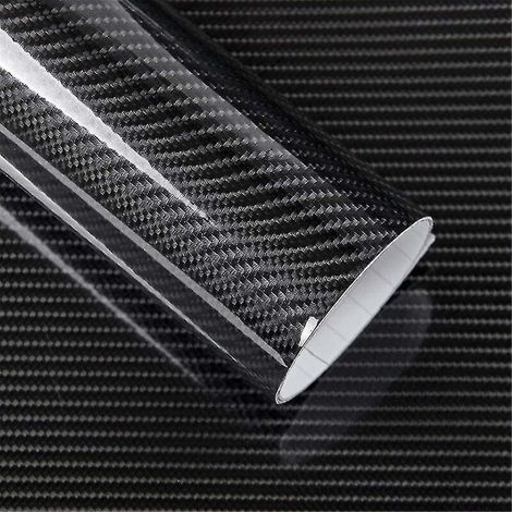 Carbonfaser-vinylfolie – Selbstklebend – 30 Cm X 152 Cm – Glänzend Schwarz – Für Auto, Motorrad, Computer, Handy – 1 Stück