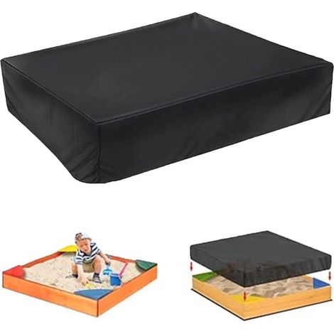 Sandkastenabdeckung – 150 X 150 X 20 Cm – Wasserdichtes 210d Oxford-gewebe Mit Kordelzug – Für Kinderspielplätze Im Freien – Schwarz