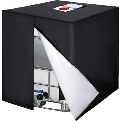 Ibc-tankabdeckung – 420d Uv-beständig – Für 1000-liter-tanks – Reißverschluss – 120 X 100 X 116 Cm – Schwarz
