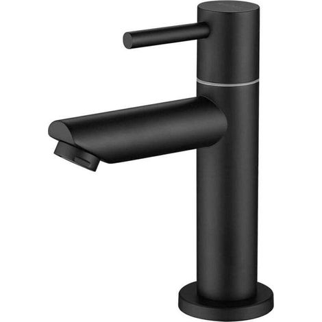 Kaltwasser-waschtischarmatur – Edelstahl Sus304 – Gebürstete Schwarze Oberfläche – Für Bad Und Wc – 1 Stück