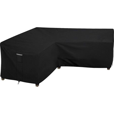Große Gartenmöbelabdeckung – 210d Oxford-gewebe – Wasserdicht, Uv-beständig, Winddicht – Für Ecksofas Im Außenbereich – 215 X 215 X 87 X 80 Cm – Schwarz