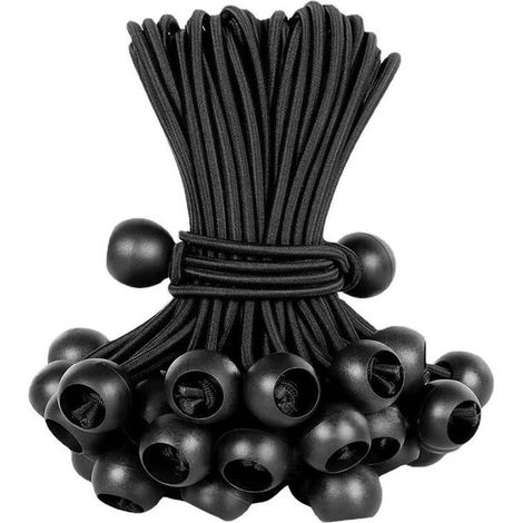 Planenspanner – Schwarzer Gummi – Zur Befestigung Von Planen, Zelten Und Bannern – 25er-packung