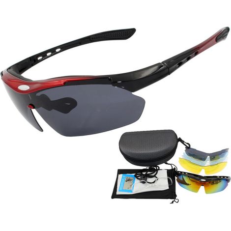 Radbrille – 5 Austauschbare Gläser – Leichtes Tr90-gestell – Für Radfahren, Rennsport, Skifahren Und Andere Outdoor-aktivitäten – 1 Stück