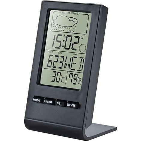Wetterstation – Innen-/außentemperatur Und Luftfeuchtigkeit – Barometer Und Hygrometer Mit Drahtlosem Sensor – 24-stunden-vorhersage – Hintergrundbeleuchtetes Lcd-display – 1 Haupteinheit + 1 Sensor