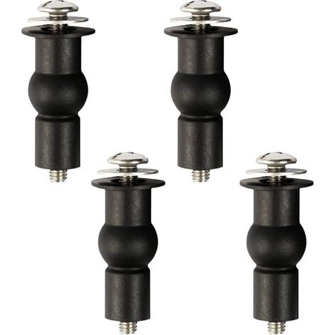 Wc-sitzbefestigungsschrauben – 4 Stück – Schwarzer Gummi Und Edelstahl – Schraubendurchmesser 4,6 Mm – Gummilänge 4 Cm