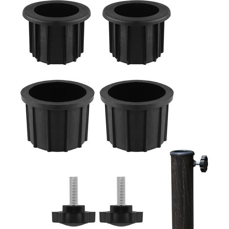 Sonnenschirmhalterung – Befestigungsteile Mit M8-schrauben – Adapter Für 55-mm- Und 48-mm-stangen – Schwarz – 2er-pack
