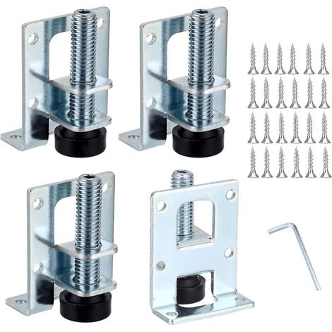 Höhenverstellbare L-förmige Nivellierfüße – Stahlblech – Für Werkbank, Schrank, Tisch – Höhenverstellbar Von 0 Bis 25 Mm – 4er-set