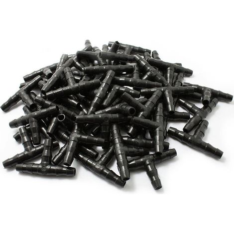 T-stück Mit Widerhaken – Für 4-mm-/7-mm-tropfschläuche – Gartenbewässerungssystem – 100er-packung