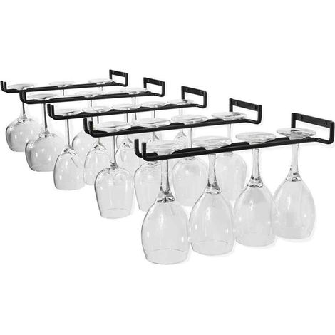 Glashalter – 5 Schienen – 30 X 5 X 2 Cm – Für Weingläser Und Stielgläser – Hängeregal – 1 Stück