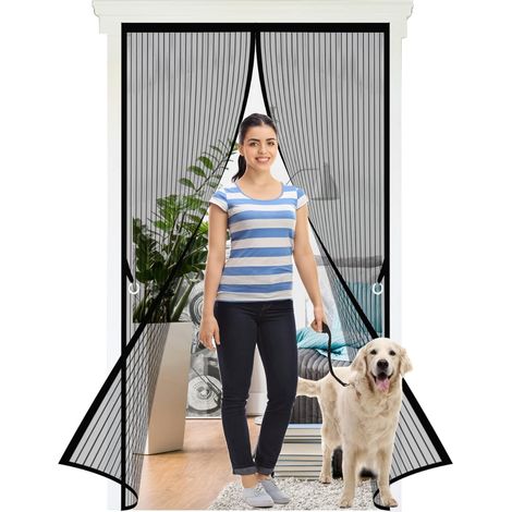 Magnetisches Moskitonetz – 140 X 210 Cm – Für Balkon-, Terrassen- Und Kellertüren – Schwarz