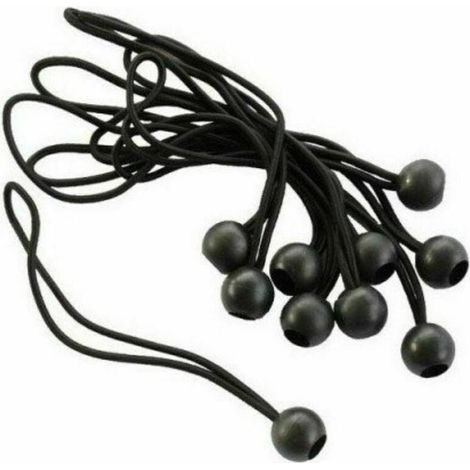 Elastisches Bungee-seil Für Planen – 4 Mm X 45 Cm – Kunststoff-verschlusskugel – Schwarz – 50er-packung