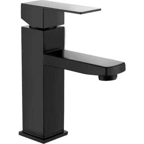Waschtischarmatur – Edelstahl – Mattschwarze Oberfläche – Einloch-waschtischarmatur – Höhe 173 Mm – Durchflussmenge 5 L/min – Für Handwaschbecken