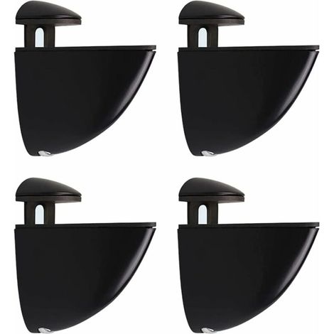 Glasregalträger – Verstellbar Von 2 Bis 23 Mm – Zinklegierung – Für Glas- Oder Holzregale – Schwarz – 4er-pack