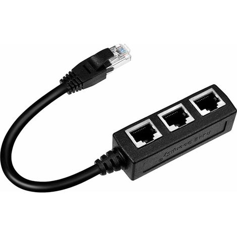 Rj45-ethernet-splitter – 1 Eingang Auf 3 Ausgänge – Kompatibel Mit Cat5, Cat5e, Cat6 Und Cat7 – Für Router, Tv-receiver Und Computer – 1 Stück