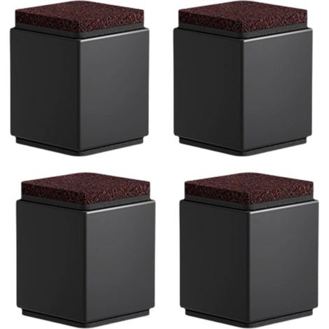 Möbelerhöhung – Kohlenstoffstahl – 50 Mm – Schwarz, Quadratisch – Für Betten, Sofas, Kleiderschränke – 4er-set