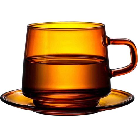 Glasbecher – 350 Ml – Hitzebeständig Von -20 °c Bis 150 °c – Isolierter Griff – Für Espresso, Tee Und Milch – 2er-set
