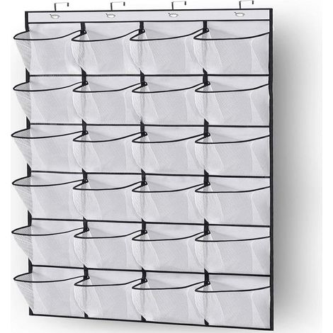 Schuh-organizer Für Die Tür – 24 Transparente Netztaschen – Zur Organisation Von Türen, Kleiderschränken, Badezimmern Und Küchen – 56,5 X 22,3 Cm – 1 Stück