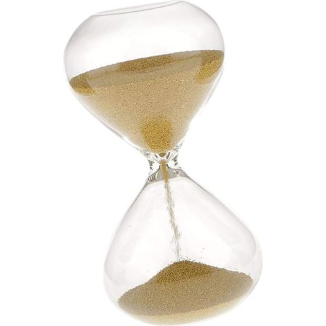 Sanduhr – 3 Minuten – Glas – Goldfarben – Für Zuhause Und Büro – Batterielose Zeitanzeige – 1 Stück