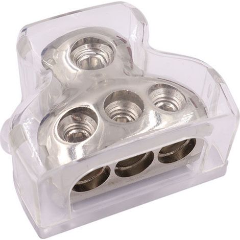 Stromverteilerblock – 1 X 0 Ga Eingang, 3 X 4 Ga Ausgang – Für Audiosysteme In Auto, Wohnwagen Oder Boot – 1 Stück