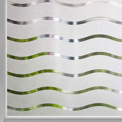 Fensterfolie – Milchglas-verdunkelungsfolie Mit Wellenmuster – 70 % Sichtschutz – Für Zuhause, Büro, Küche, Badezimmer – 150 X 75 Cm