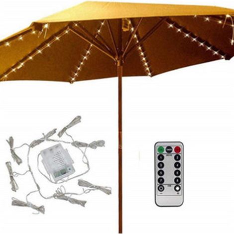 Sonnenschirm-lichterkette – 104 Wiederaufladbare Leds Mit Fernbedienung – 8 Arme, Geeignet Für Alle Sonnenschirme – 1 Stück