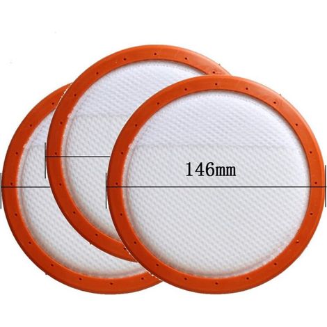 Staubsaugerfilter - Hepa - Durchmesser 146 Mm - Waschbare Baumwolle - Kompatibel Mit Midea Modellen C3-l148b, C3-l143b, Vc14a1-vc - 3 Stück
