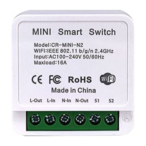 Intelligenter Wlan-schalter – 1-wege-modul – Kompatibel Mit Tuya Smart Life – Sprachsteuerung Über Alexa Und Google Home – 1/2-draht-wechselschalter – 230 V – 10 A
