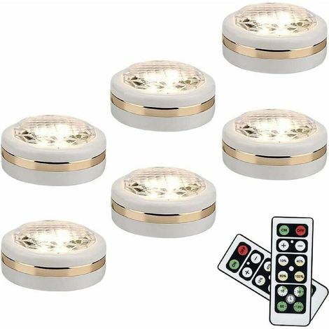 Kabellose Led-küchenunterbauleuchte – Inklusive Fernbedienung – Einstellbarer Timer (10/30/60/120 Min.) – 6er-pack