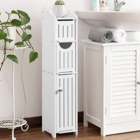 Badezimmerschrank – 78 X 20 X 18 Cm – 3 Ablagen – Weiß – Für Kleine Räume