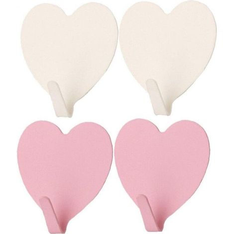 Selbstklebende Wandhaken – Herzform – Verstärkte Klebefläche Für Bad, Küche, Schlafzimmer – 4er-pack
