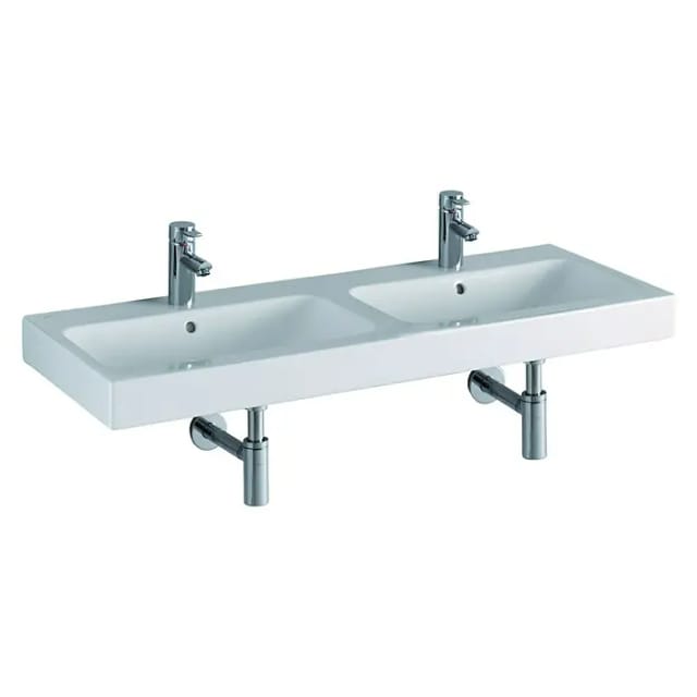 Geberit Doppelwaschbecken iCon 120 cm Weiß KeraTect 2 Hl