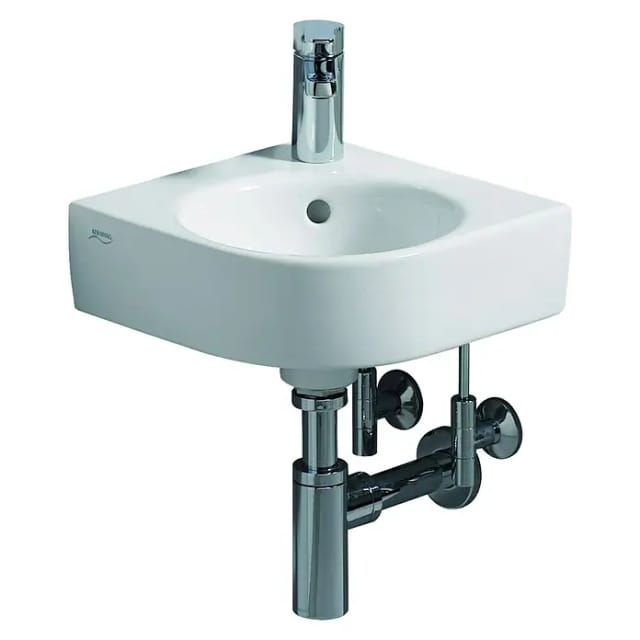 Geberit Eck-Handwaschbecken Renova Compact 45 cm Weiß Hl und ÜL