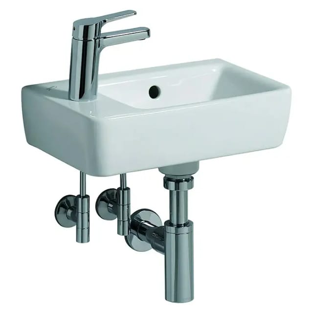 Geberit Handwaschbecken Renova Compact 40 cm Weiß Hahnloch,inks